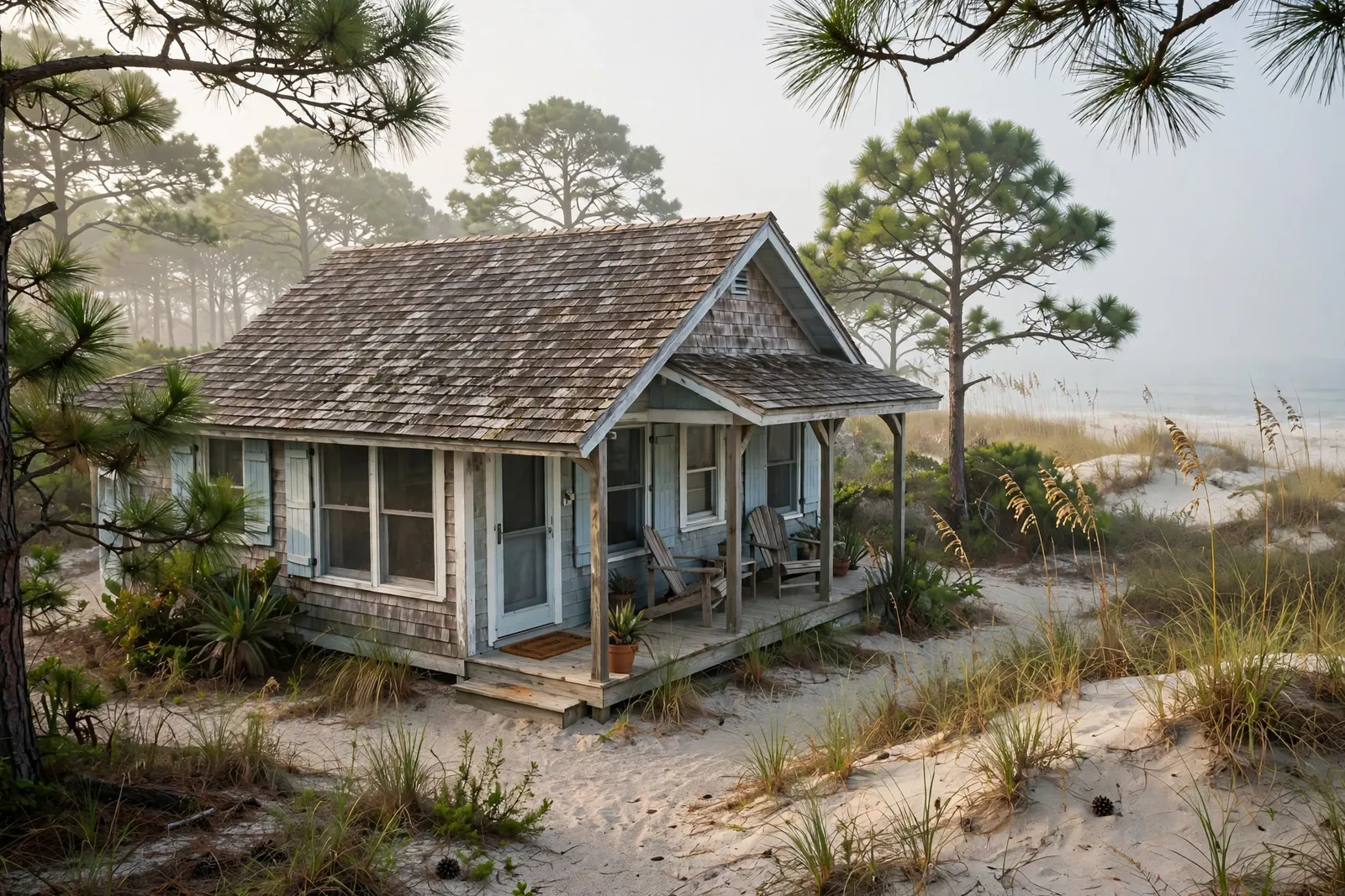 Roofer carrying shingles up a ladder at a home in Atlantic Beach, Florida