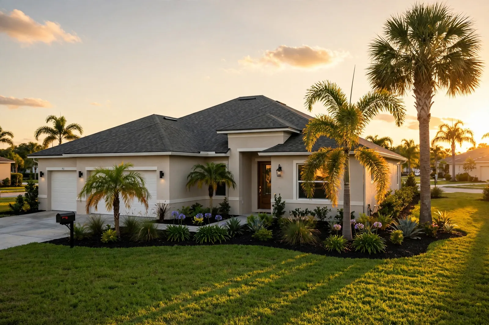 New architectural shingle roof on a home in Bartram Park, Florida